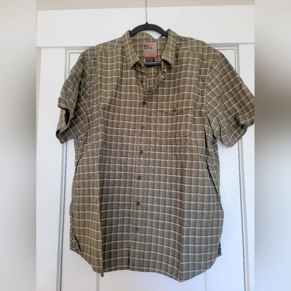 5.11 Tactical Olive Green Plaid Shirt